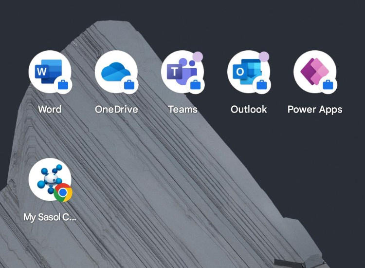 Screenshot of the Android Home Screen with the Contact Card icon